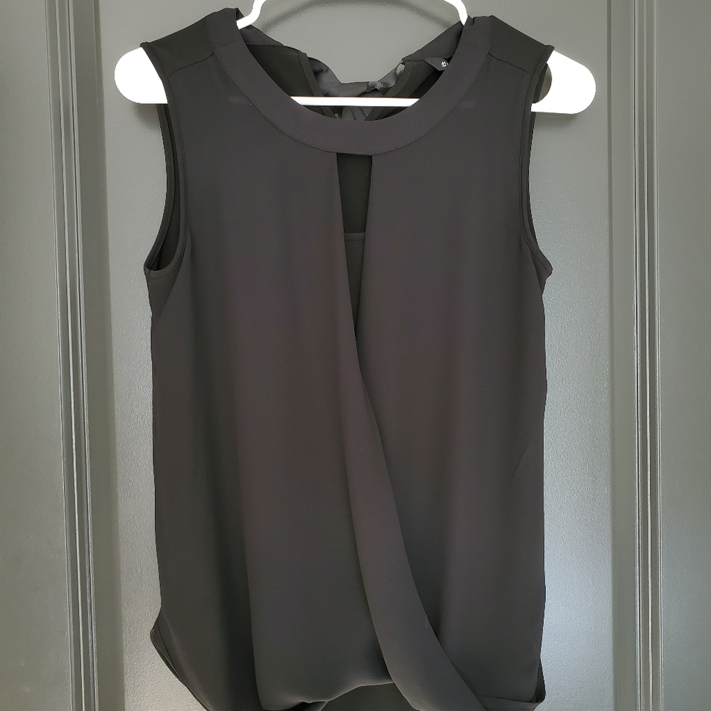Black Clearwater Mixed Material Blouse
